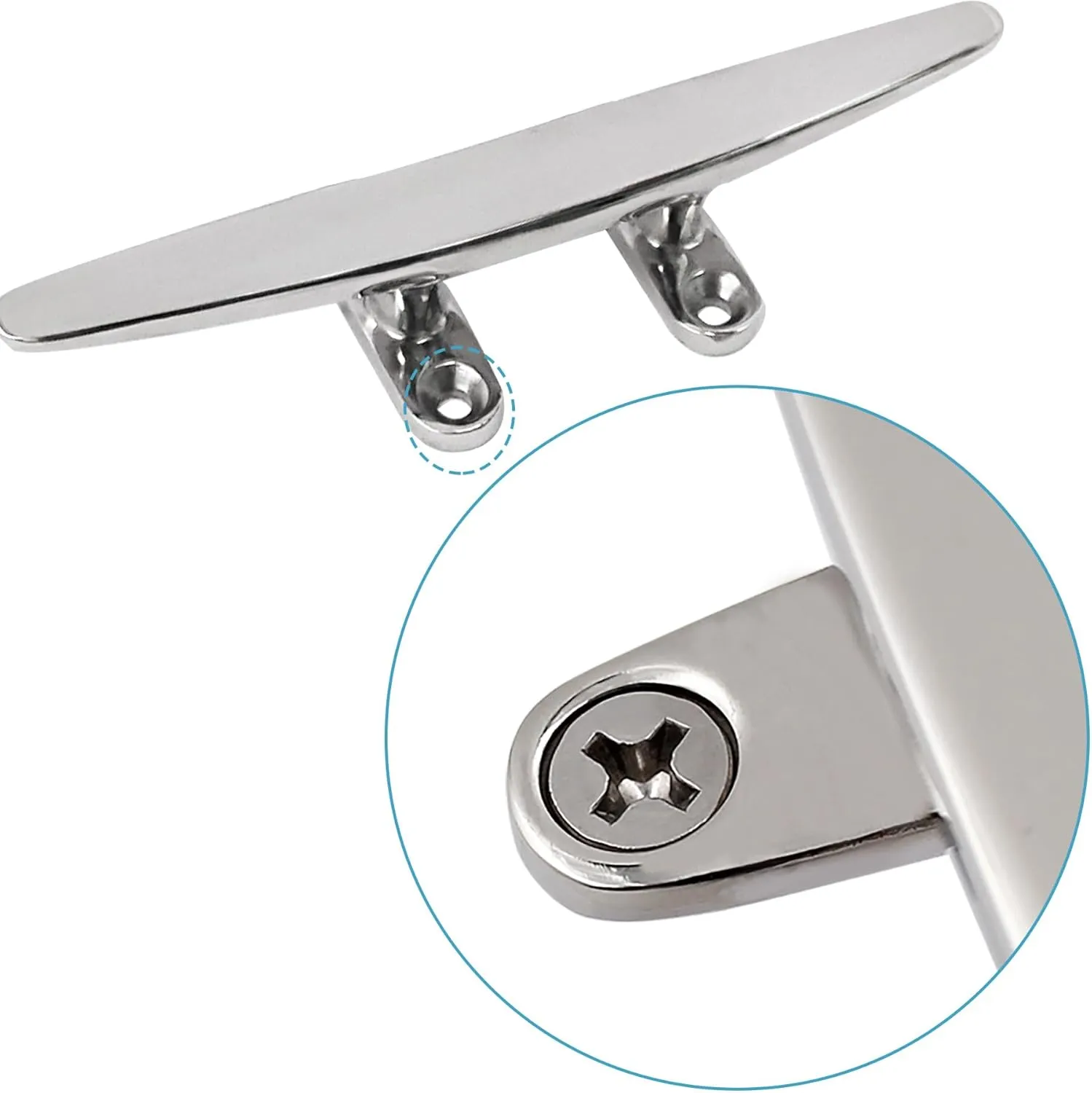YANYUCB Boat Cleat Open Base 316 Stianless Steel Dock Cleat Marine Include Installation Accessories Screws for Boat, Dock, Decor,Yacht(4''5''6''8''10''12'')