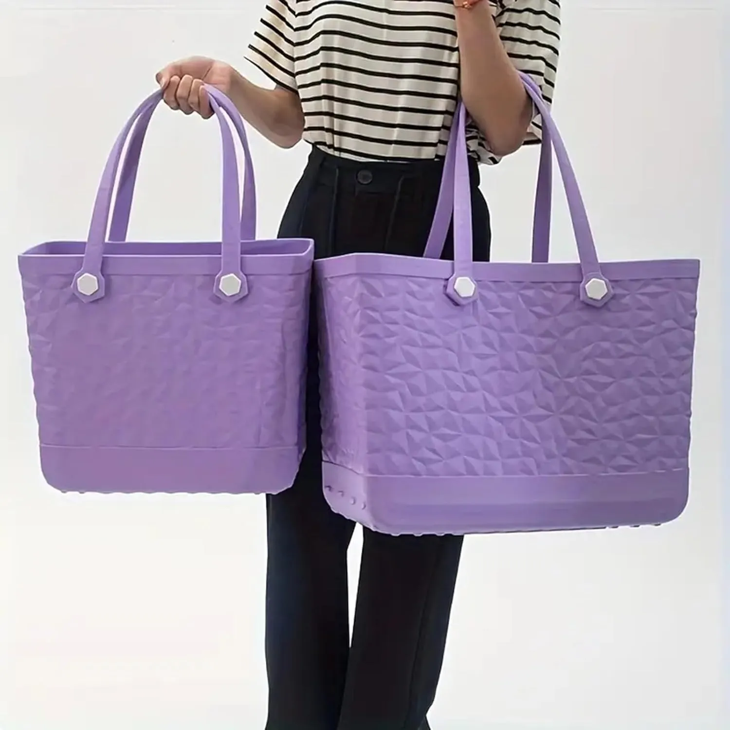 Yanzhenglip Rubber Tote Bag For Women Large Rubber Beach Bag Waterproof Washable Handbag Durable Tote Bag