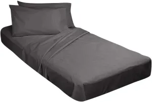 Yarns of Cotton Bed Cot Fitted Sheets 30" x 80" Dark Grey SolidMattress 4"-8" Deep Perfect for Narrow Twin/RV Bunk/Guest Bed/Camping Cot