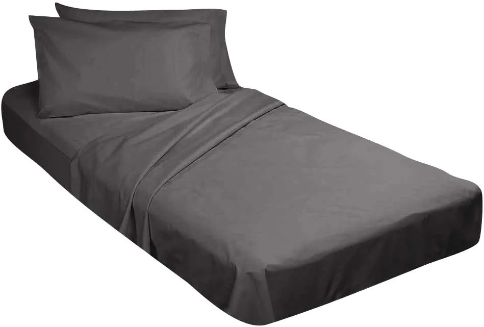 Yarns of Cotton Bed Cot Fitted Sheets 30" x 80" Dark Grey SolidMattress 4"-8" Deep Perfect for Narrow Twin/RV Bunk/Guest Bed/Camping Cot