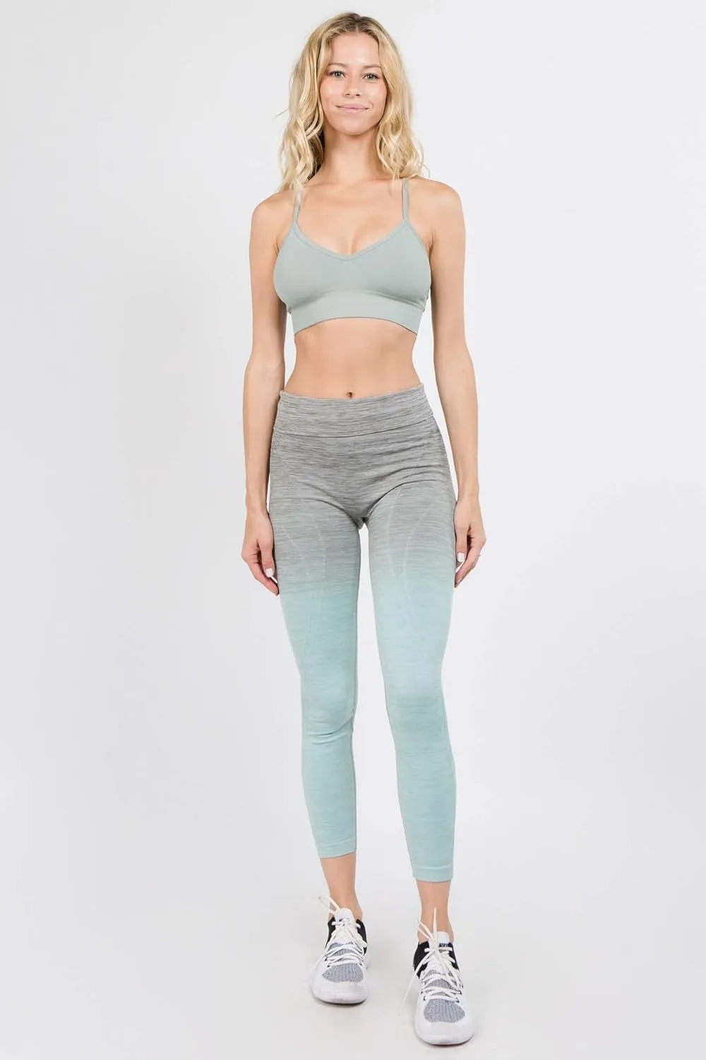 YELETE Women's Athletic Space Dye Ombre Leggings
