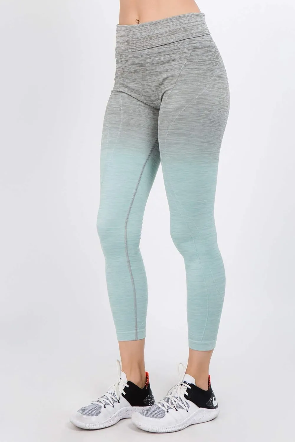YELETE Women's Athletic Space Dye Ombre Leggings
