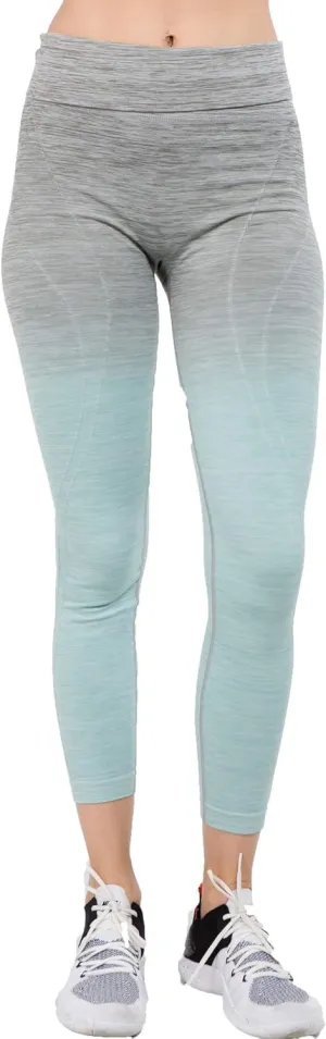 YELETE Women's Athletic Space Dye Ombre Leggings