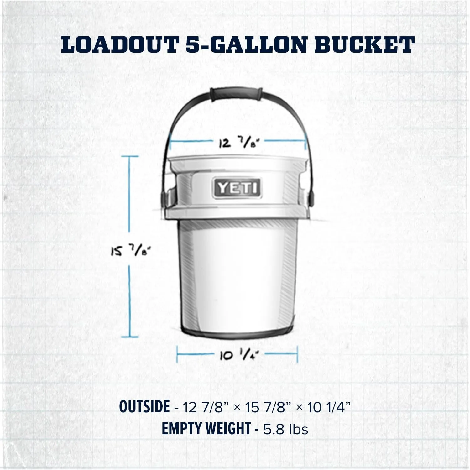 YETI Loadout 5-Gallon Bucket, Impact Resistant Fishing/Utility Bucket