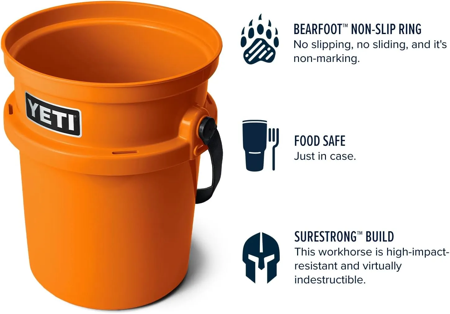YETI Loadout 5-Gallon Bucket, Impact Resistant Fishing/Utility Bucket