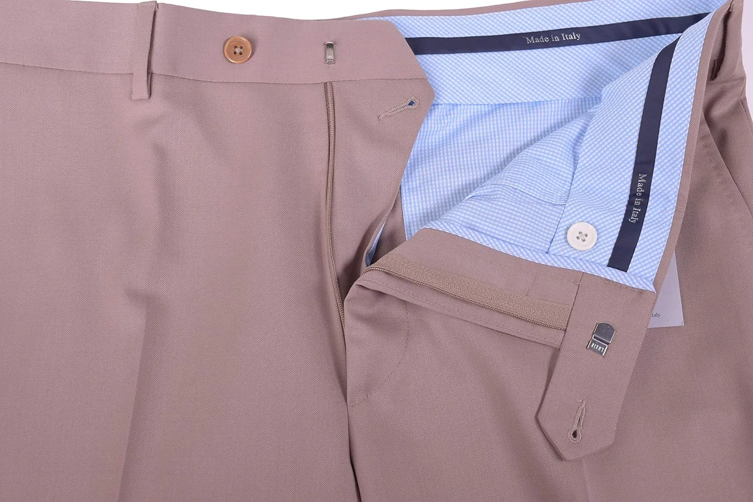 Zanella Pn12 Luxury Wool Men Trousers - Modern Fit Flat Front Dress Pants