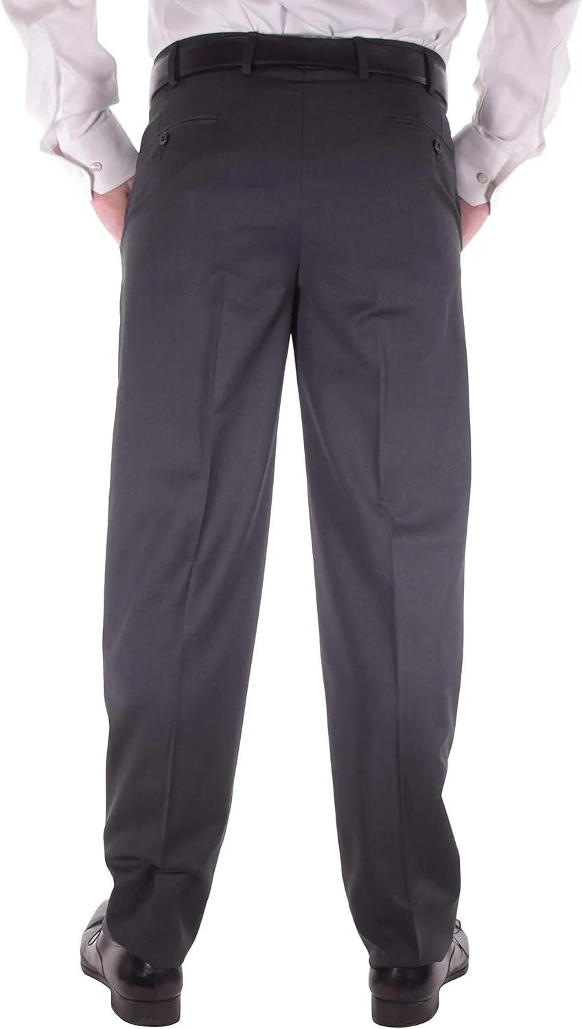 Zanella Todd Luxury Wool Men Trousers - Modern Fit Flat Front Dress Pants