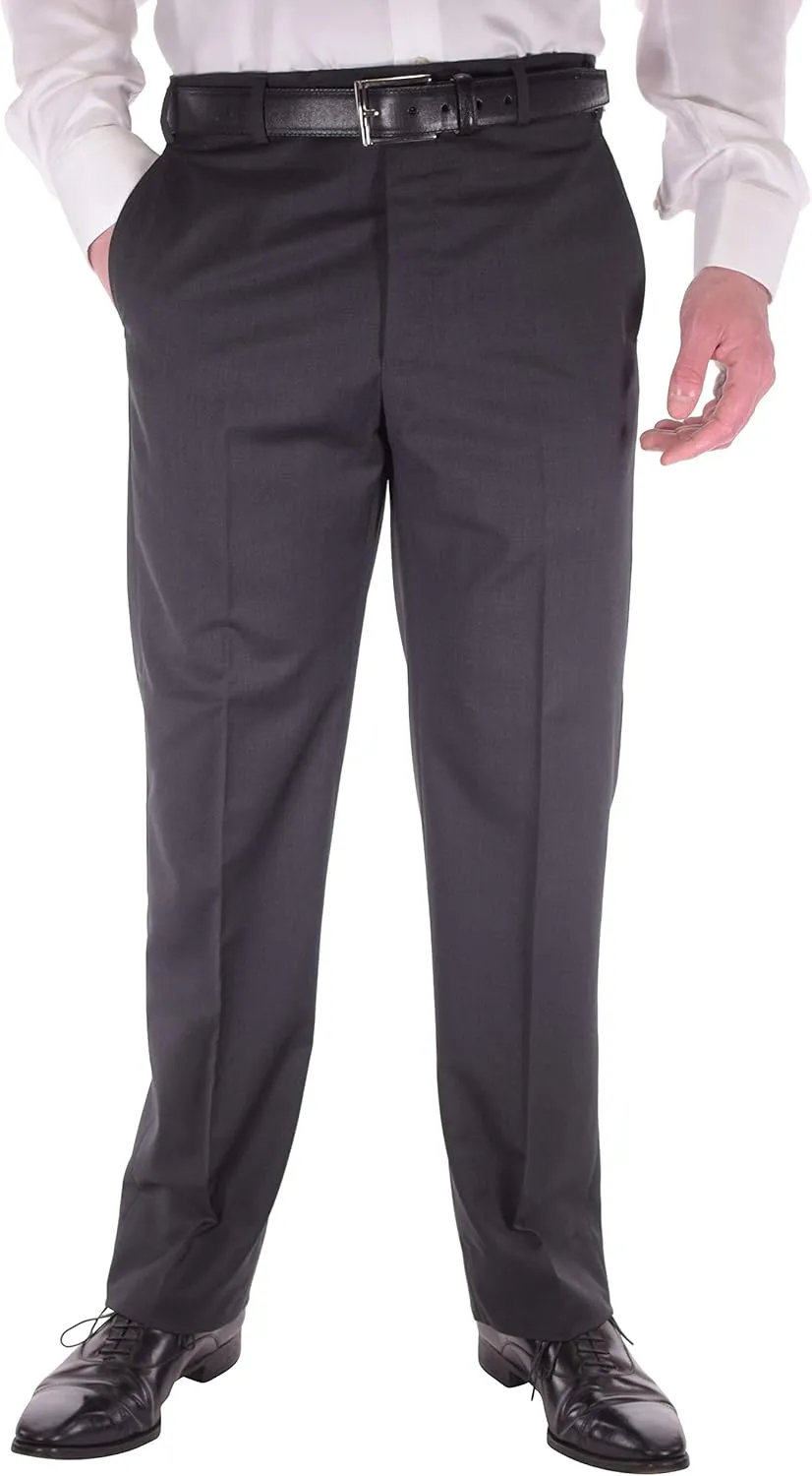 Zanella Todd Luxury Wool Men Trousers - Modern Fit Flat Front Dress Pants