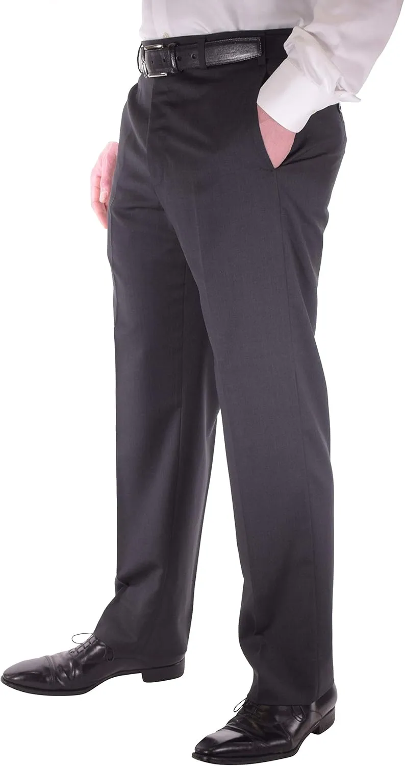 Zanella Todd Luxury Wool Men Trousers - Modern Fit Flat Front Dress Pants