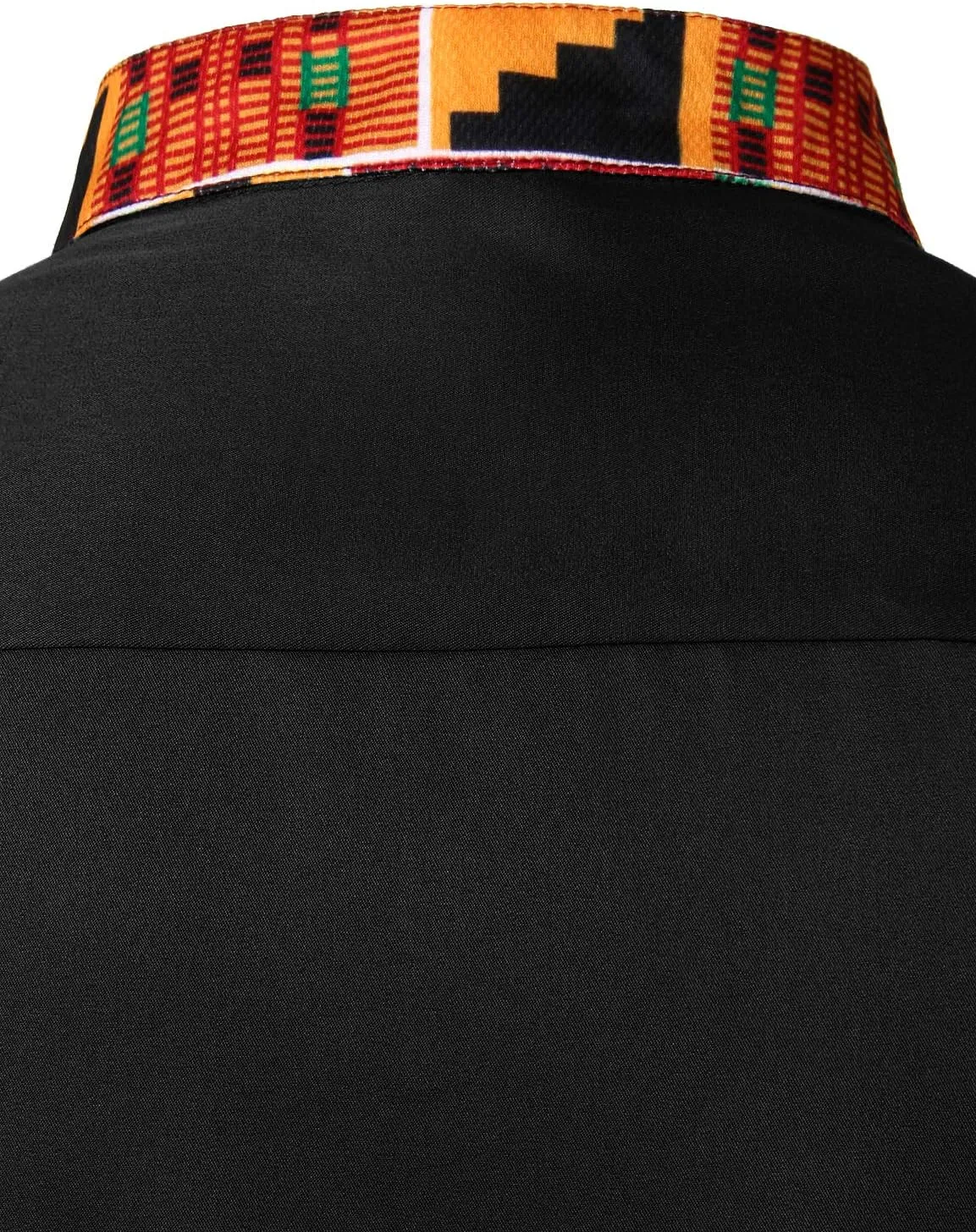 ZEROYAA Men's Hipster African Tribal Graphic Patchwork Design Slim Fit Long Sleeve Button up Mandarin Collar Shirts