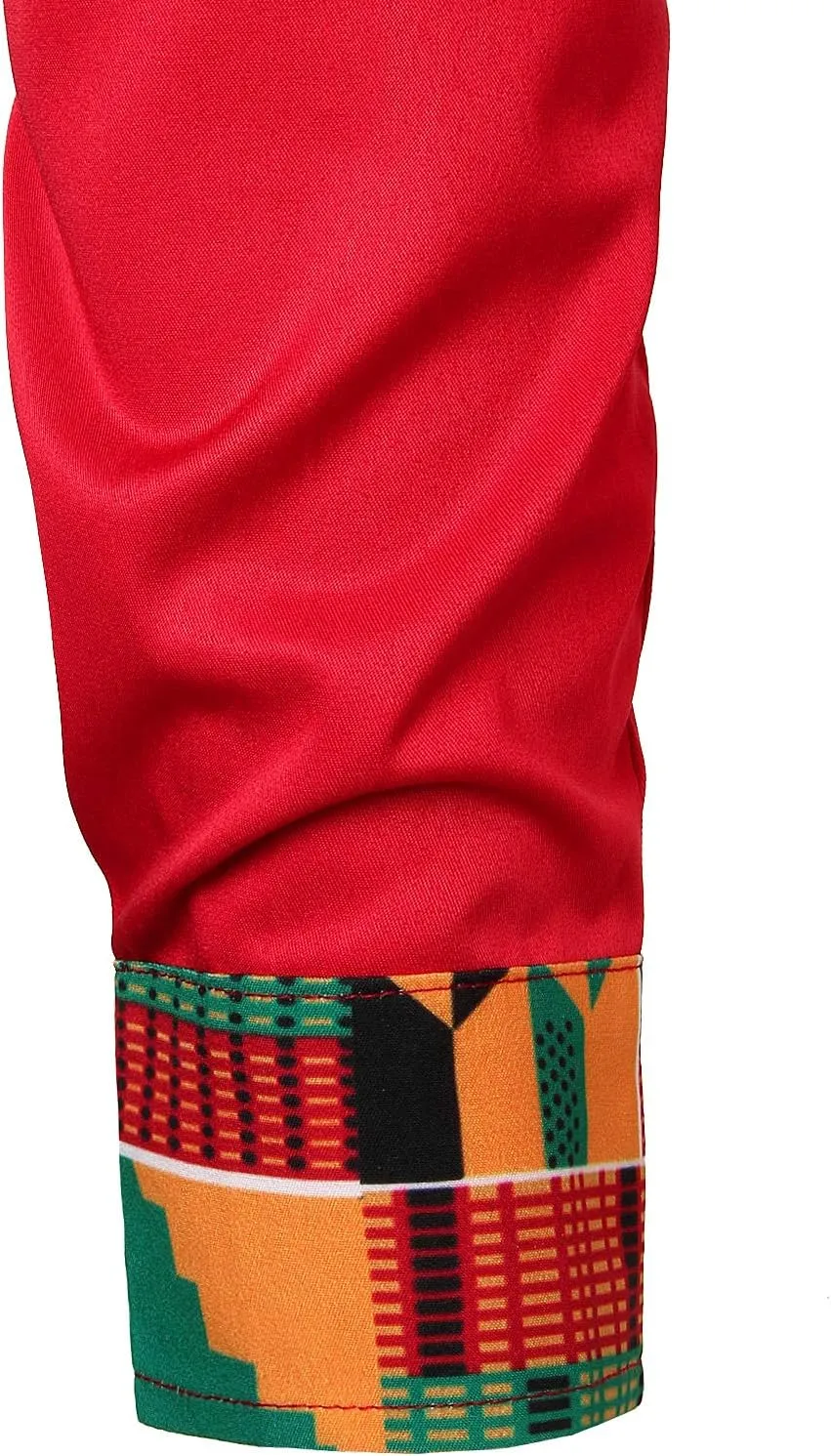 ZEROYAA Men's Hipster African Tribal Graphic Patchwork Design Slim Fit Long Sleeve Button up Mandarin Collar Shirts